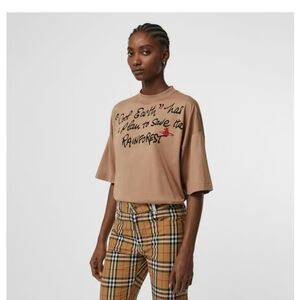 Burberry x Vivienne Westwood Cool Earth Graphic Double-Sided Brown T-Shirt Sz M